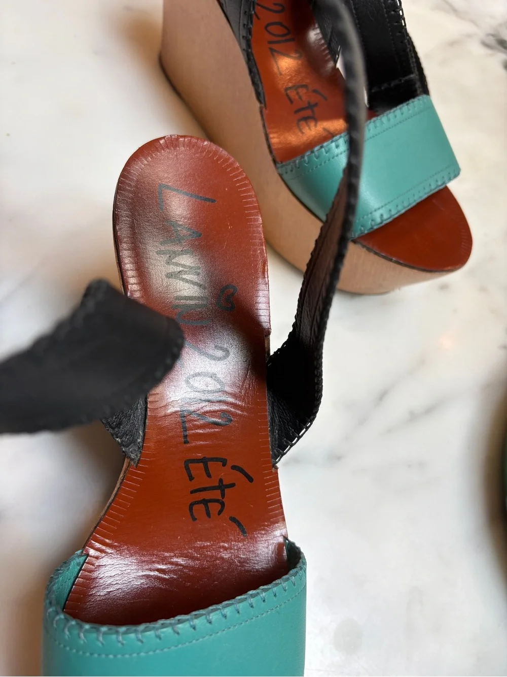 Lanvin Ete 2012 colorblock platform sandals size 39